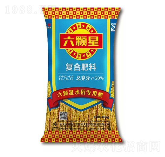 水稻專用復合肥料14-18-18-六顆星-云天化